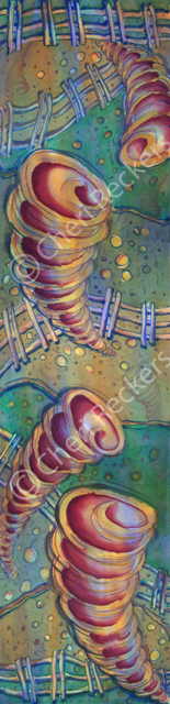 Cheri Reckers, silk painting, dust devils